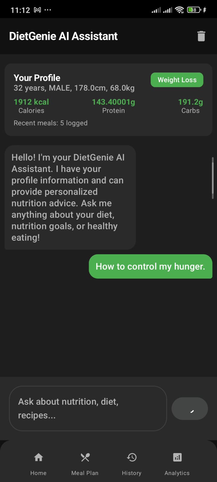 DietGenie Assistant