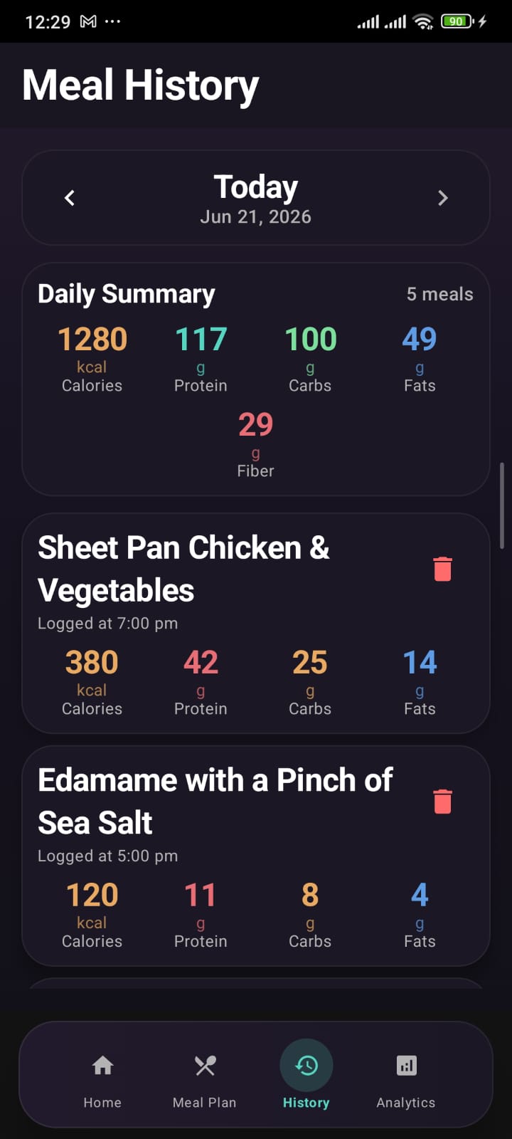 Meal History